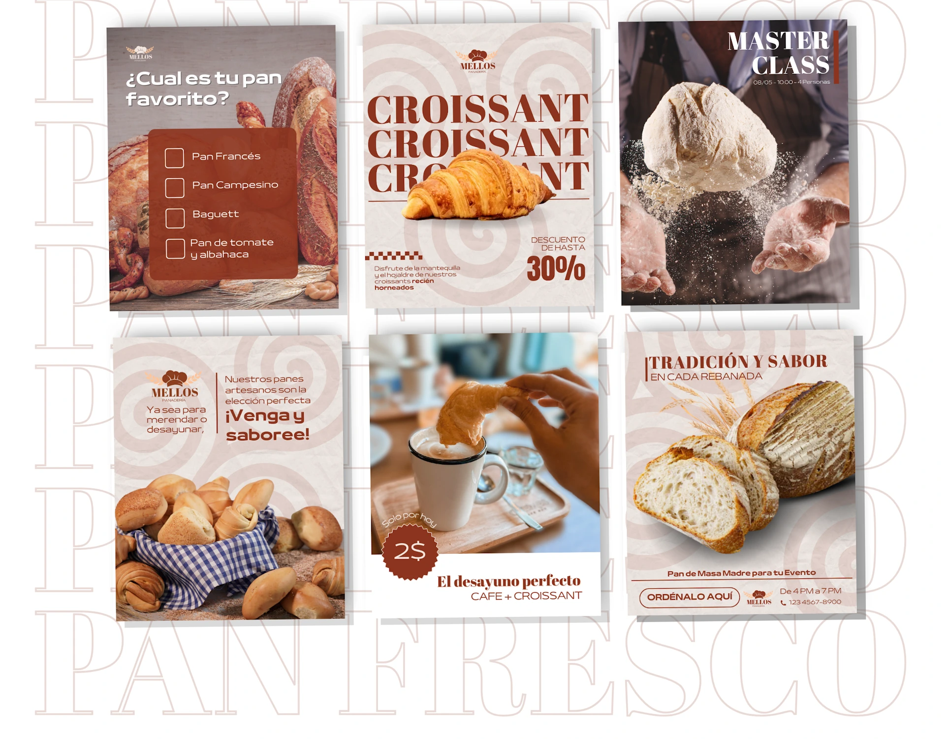 Diseño de post de redes para Panaderia instagram
