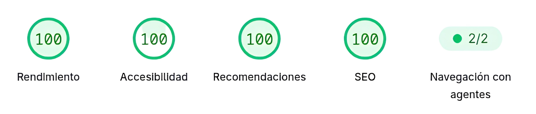 Resultados de PageSpeed de Google con la puntuación de una web analizada